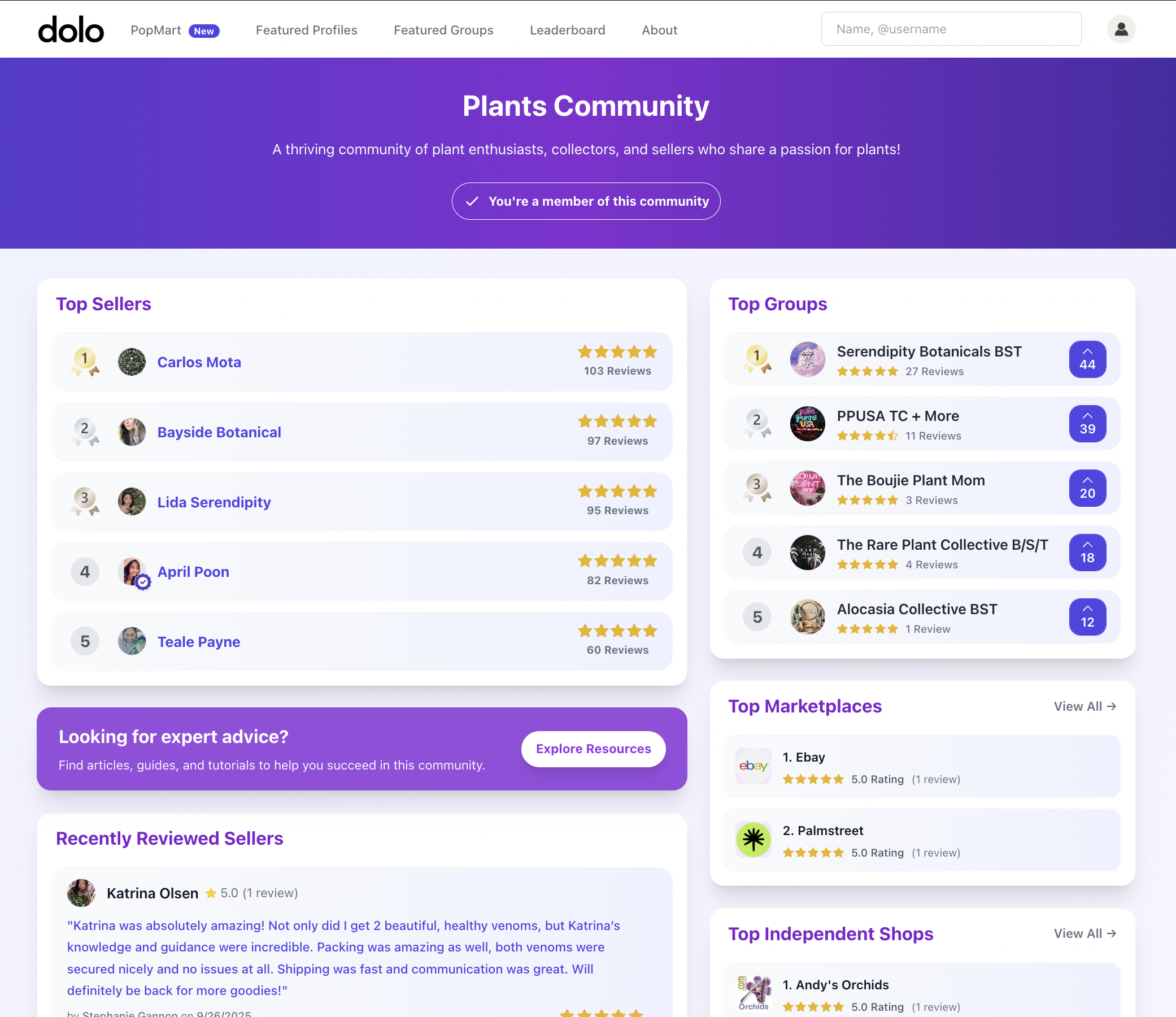 Community Dashboard